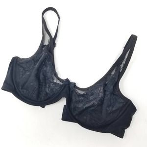 Victoria's Secret Lacey Unlined Demi Bra Black size 32DD